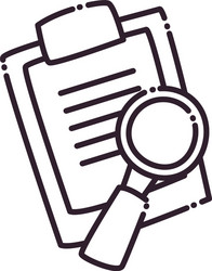 lupe and document line style icon design vector image