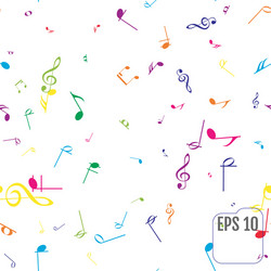 Seamless pattern with colorful music notes vector