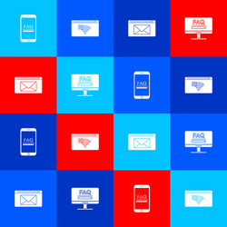 set mobile with faq information no internet vector image