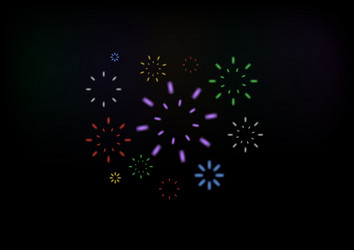 set of color firework burst firecracker explosion vector image