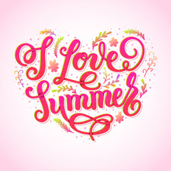 Summer Love Lettering Poster Vector Image