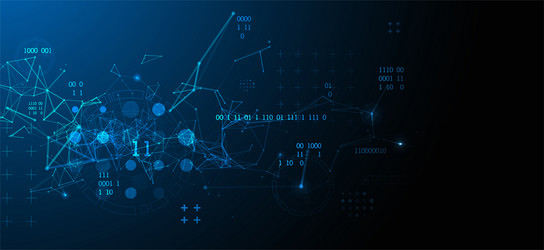 technology background with plexus effect big data vector image