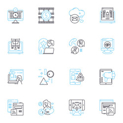Web design linear icons set typography usability vector