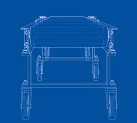 3d outline conveyor belt rendering of vector