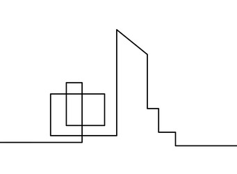 abstract architecture as continuous lines drawing vector image