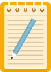 exam paper notebook icon flat isolated vector