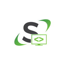 Programming code and technology logo template vector