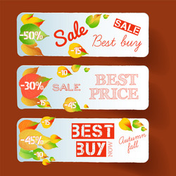 seasonal floral sale horizontal banners vector