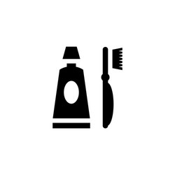 Toothbrush with toothpaste flat icon Royalty Free Vector