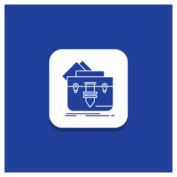 blue round button for portfolio bag file folder vector image