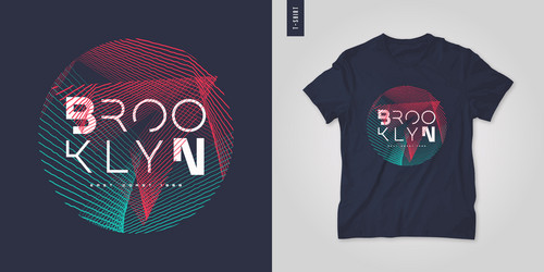 brooklyn t-shirt geometric design poster vector