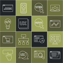 set line ui or ux design website statistic vector image