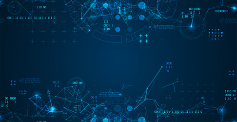 technology background with plexus effect big data vector image