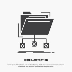 Backup data files folder network icon glyph gray vector