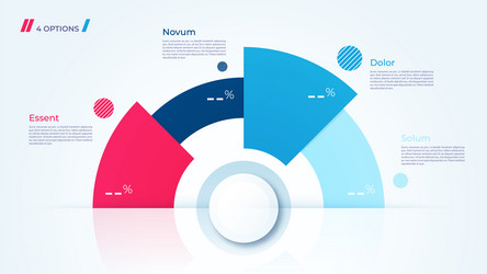 Circle chart infographic template 4 Royalty Free Vector