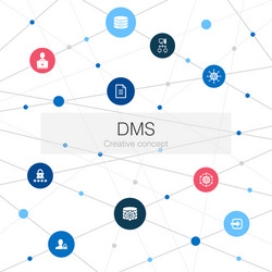 dms trendy web template with simple icons vector