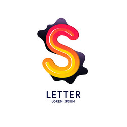 Letter s latin alphabet display vector