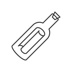 message in a bottle icon line design vector image