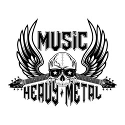 Metal Skull Emblem Vector Image