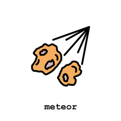 meteorite comet meteor color icon thin line vector image