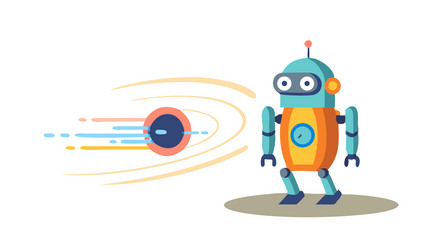 robot with dynamic portal energy design vector image