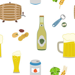 seamless pattern with beer icons vector image
