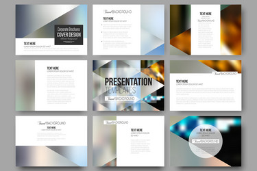 Set of 9 templates for presentation slides vector