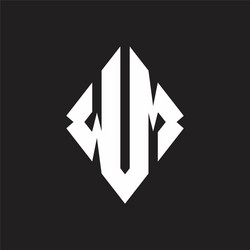 wm logo monogram with sharp square design template vector image
