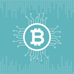 Bitcoin and circuit with geometric background vector