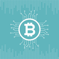 bitcoin and circuit with geometric background vector