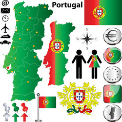 Portugal Map And Flag - Vector Illustration Royalty Free SVG