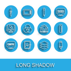 set line speech bubble with text cmyk graphic vector image
