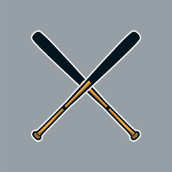 Baseball Bat Cross Logo Icon Vector Image