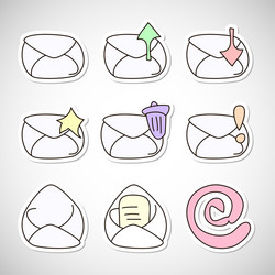 envelope inbox outbox read e-mail icons vector image