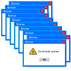 system error icon failure pc interface vector image