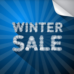 winter sale title made from snowflakes on blue vector