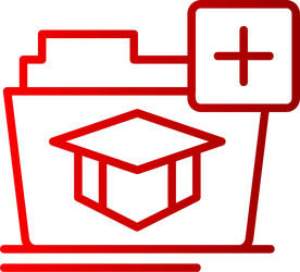 add folder line gradient icon vector image