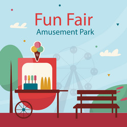 Amusement park template design Royalty Free Vector Image