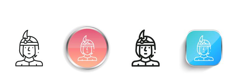 indian icon thin linear regular and button style vector image