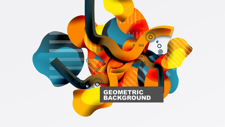 abstract composition features vibrant overlapping vector image