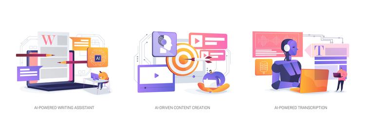 ai-enhanced content creation tools abstract vector image