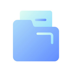 document in folder pixel perfect flat gradient vector image