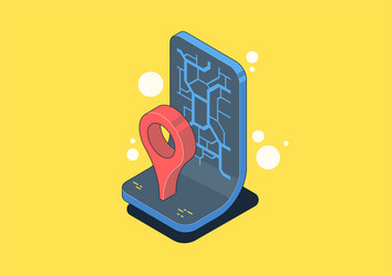 isometric of map with geo tag navigation vector image