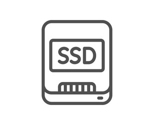 ssd line icon computer memory component sign vector