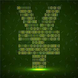 abstract sign yuan binary code with neon light vector image