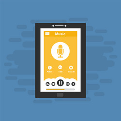 Media player application app template with flat vector