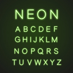Neon Alphabet Light Icons - ABC Set vector