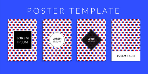 Poster set with red-blue color circle pattern vector