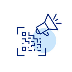 scan qr code and megaphone marketing vector image