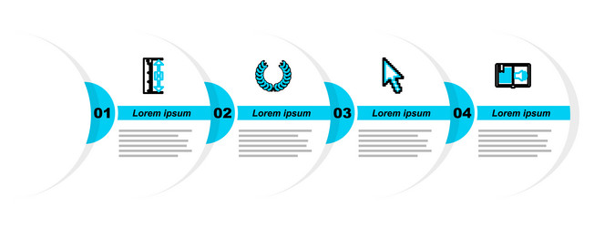 set line audio book pixel arrow cursor laurel vector image